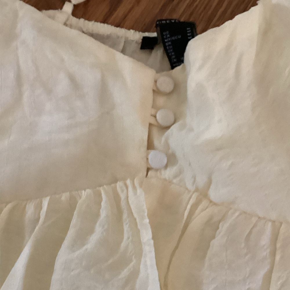 Forever 21 Cream Ruffle-Hem Spaghetti Strap Mini Dress - Picture 3 of 5